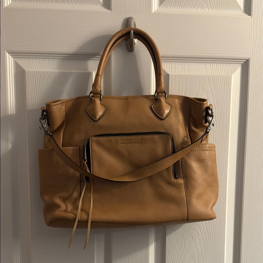 Aimee kestenberg leather tote bag in taupe.